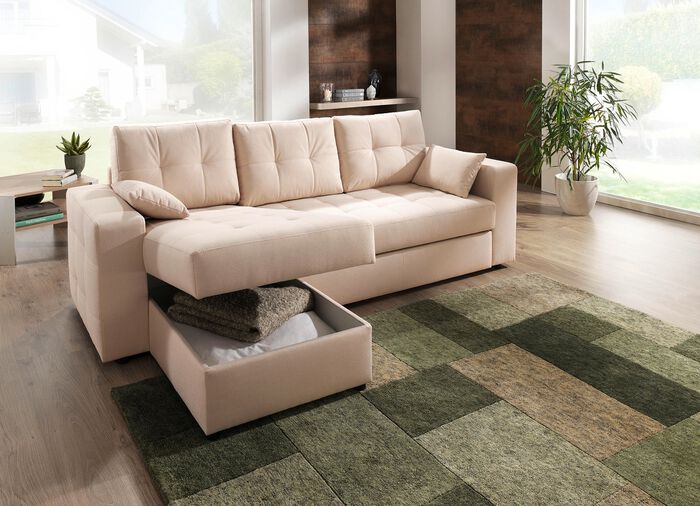 Polsterm&ouml;bel mit Bettfunktion BEIGE