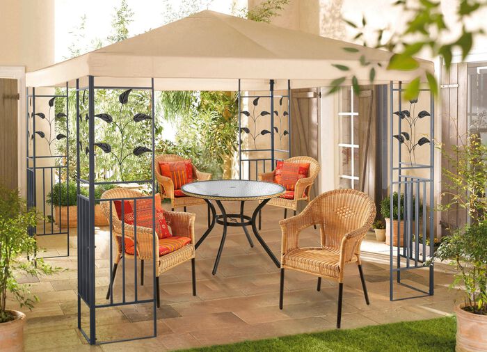 Pavillon Lukas mit pulverbeschichtetem Stahlgestell 