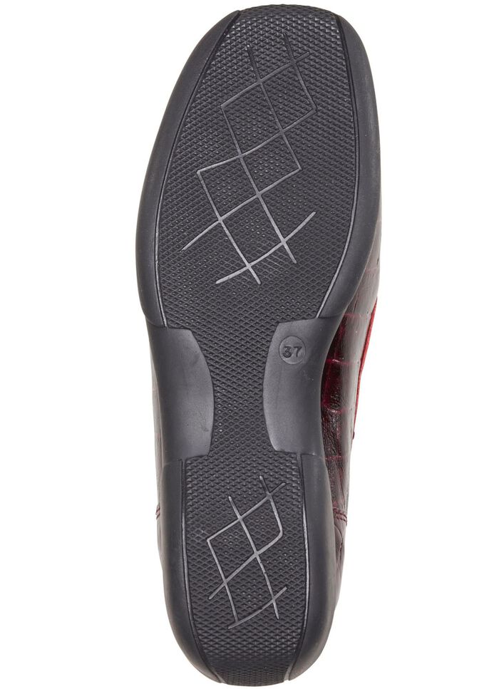 ELENA EDEN Mokassin-Slipper aus krokogepr&auml;gtem Chevreauleder 