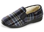 Gef&uuml;tterte Herren-Hausschuhe, mit Wolle BLAU