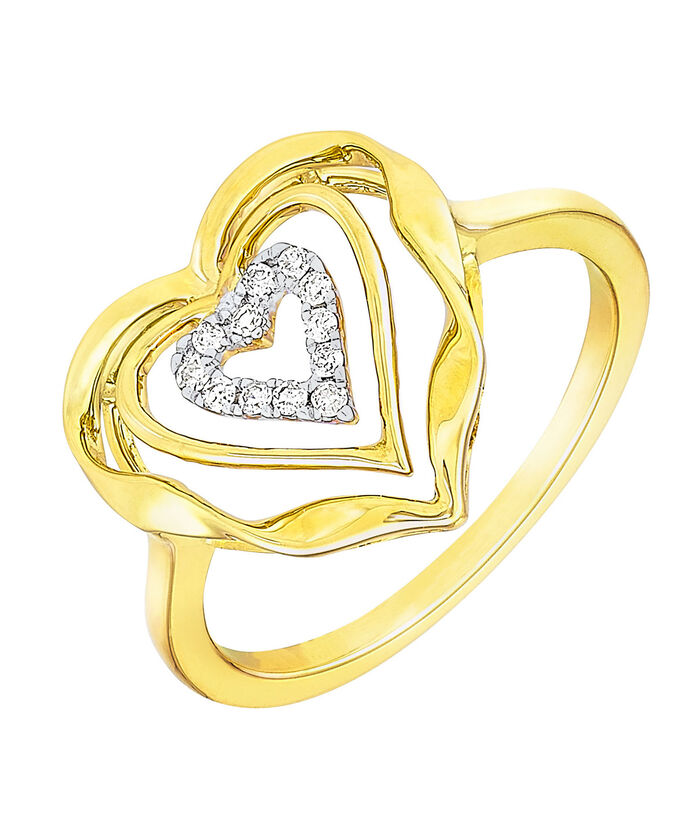 Herz-Damenring mit Diamanten 