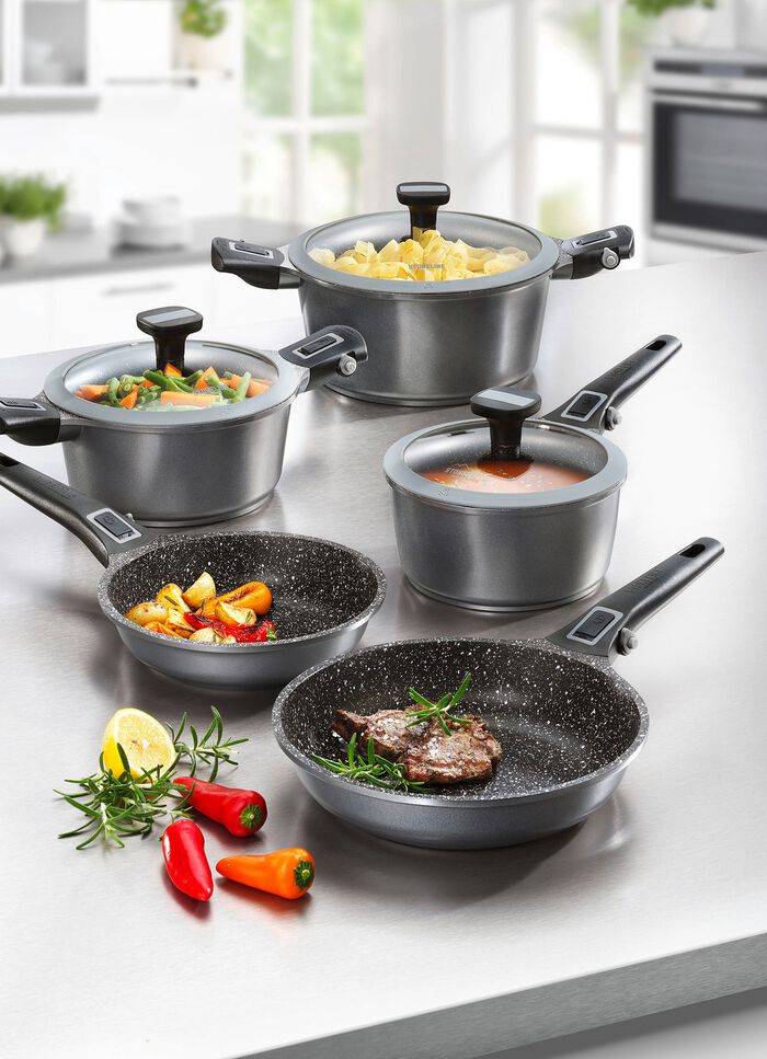 Stoneline Topf-Set, 8-teilig GRAU
