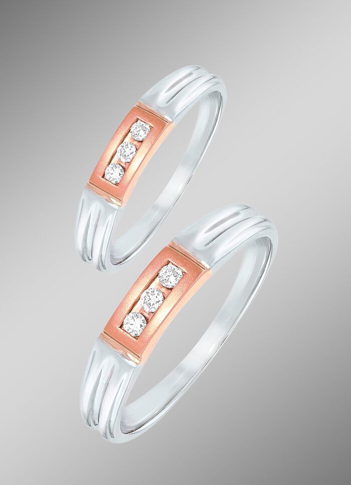 Hochwertige Partnerring in Bicolor 