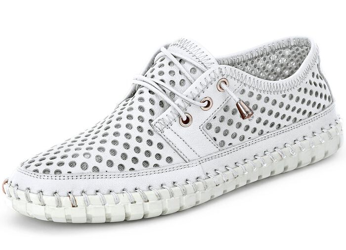 Gemini, sommerliche Damen-Schn&uuml;rschuhe, Weite G, mit herausnehmbarem Fussbett WEISS