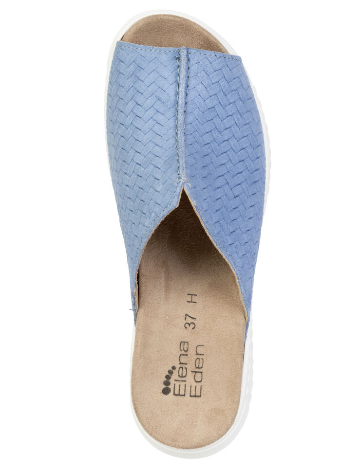 ELENA EDEN, trendige Damen-Pantoletten, Weite H, mit herausnehmbarem Fussbett HELLJEANS