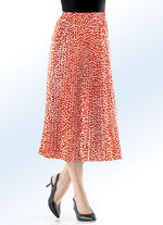 Plissee-Rock mit trendigem Tupfen-Dessin KORALLE-ECRU