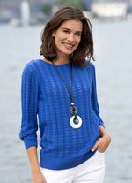 Pullover mit Ajourmuster ROYALBLAU