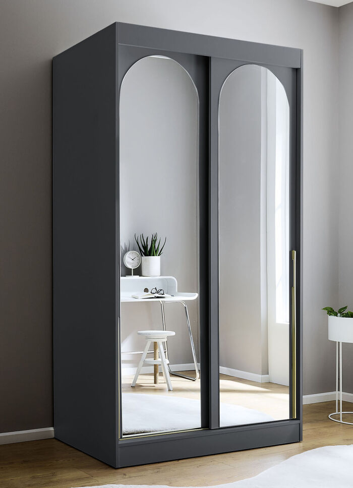 Moderner Schwebetürenschrank SCHWARZ