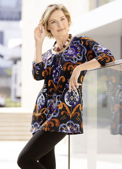 Wunderschönes Longshirt mit Plättchenzier 