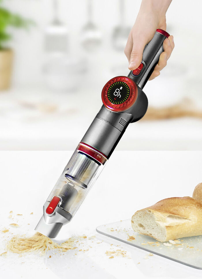 2-in-1 Akku-Hand- und Bodenstaubsauger "MX14 max" mit umfangreichem Zubehör SILBER-ROT