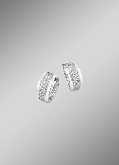 Schicke Klappcreolen mit Zirkonia 