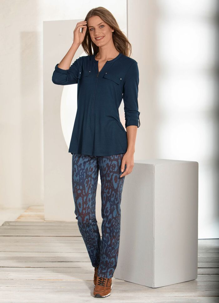 Shirt-Tunika mit modischem Stehkragen MARINE