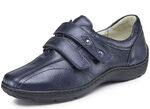Waldläufer, bequeme Damen-Slipper, Weite H, mit herausnehmbarem Fussbett DUNKELBLAU