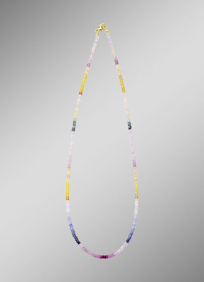 Edle Halskette mit echt Safir in Multicolor 