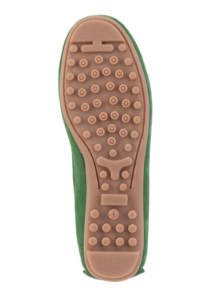 ELENA EDEN Mokassin-Slipper aus geschmeidigem Rind-Veloursleder GR&Uuml;N