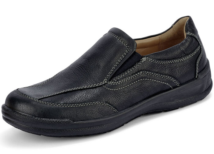 GINO GALANTE, klassische Herren-Slipper, mit herausnehmbarem Fussbett SCHWARZ