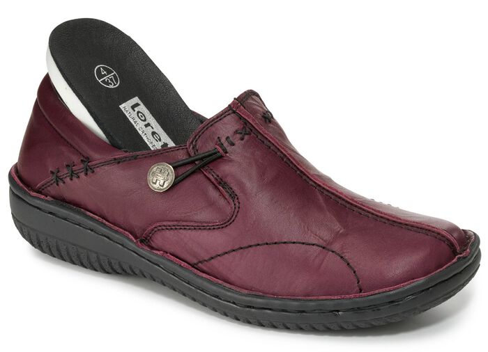 Slipper aus Nappaleder mit Knitter-Struktur BORDEAUX
