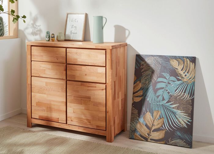 M&ouml;belprogramm mit Massivholzfronten und Softclose KERNBUCHE