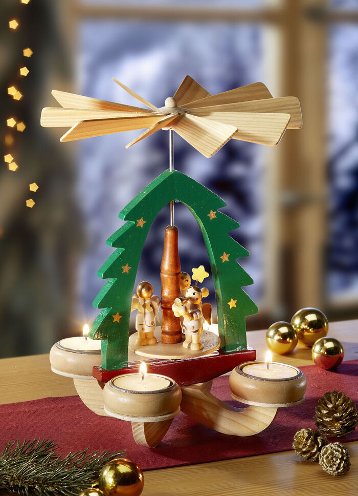 Tischpyramide aus Holz GRÜN