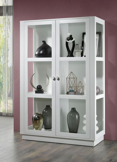 Vitrine mit Aluminiumkn&ouml;pfen in Gold-Optik 