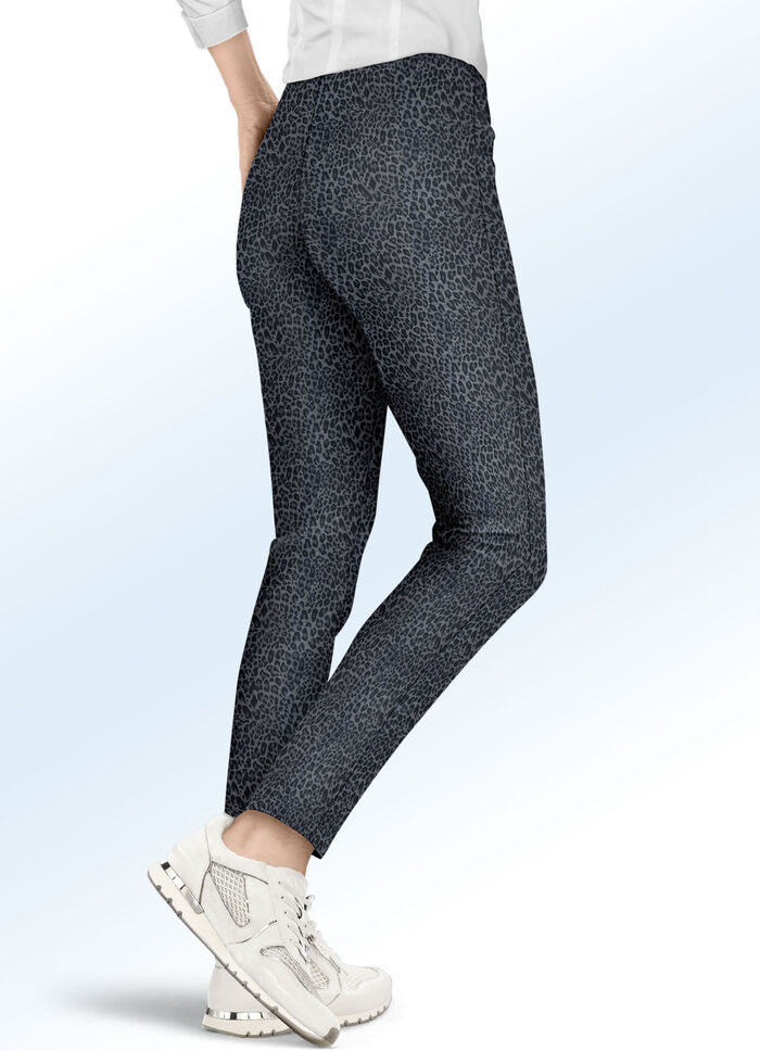 Hose in aktueller Leo-Dessinierung GRAU-SCHWARZ