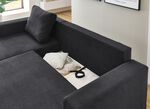 Polsterecke mit Bettfunktion und Bettkasten ANTHRAZIT