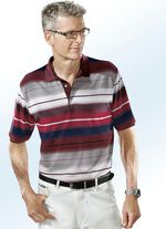 Poloshirt mit Allover-Dessin WEINROT-GRAU