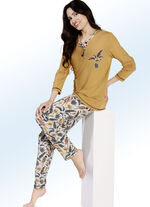 Pyjama mit Knopfleiste und offenen Beinabschlüssen 