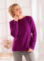 Pullover mit streckendem L&auml;ngsmuster 