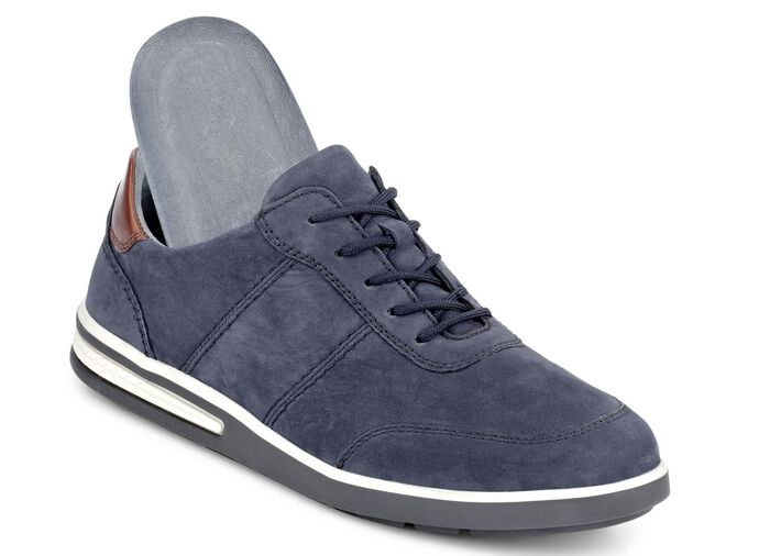 Waldl&auml;ufer Schn&uuml;rschuh mit herausnehmbarem Lederfu&szlig;bett MARINE-BRAUN