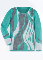 Pullover mit Melange-Effekt JADEGR&Uuml;N-GRAU-HELLGRAU