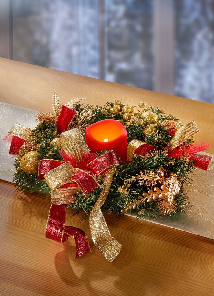 Tannenkranz mit LED-Kerze 