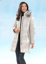 Kurzmantel mit Nappaleder-Imitatpaspelierungen KITT