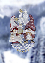 Fensterbild aus echter Plauener Spitze 