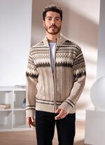 Jacke mit durchgehendem Reissverschluss BEIGE-BRAUN MELIERT