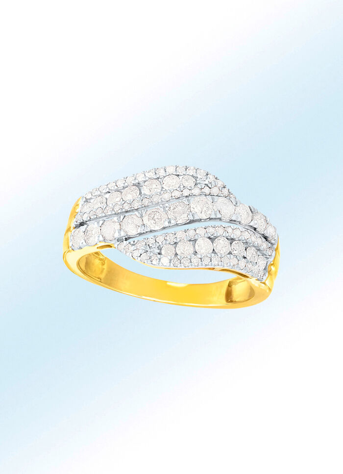 Damenring mit Brillanten und Diamanten 