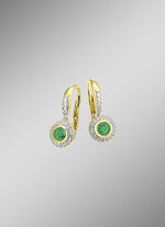 Elegante Ohrringe mit Brillanten und Smaragd 