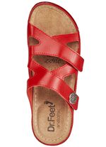 ELENA EDEN, bequeme Damen-Pantoletten, Weite G, mit Klettverschluss ROT