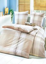 &laquo;biberna&raquo; Bettw&auml;sche-Garnitur aus w&auml;rmendem Biber BEIGE