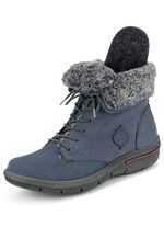 Waldl&auml;ufer Schn&uuml;r-Stiefelette mit kuscheligem Webpelzkragen JEANSBLAU