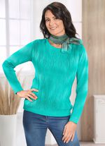 Pullover mit streckendem Zöpfchenmuster JADEGRÜN