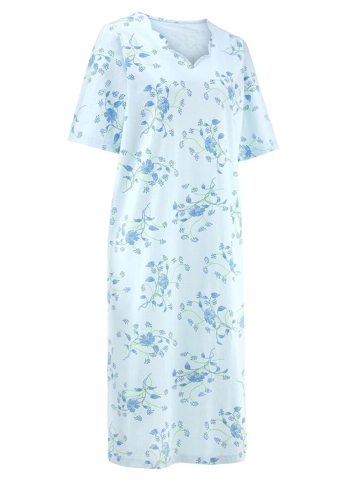 Nachthemd, Kurzarm mit V-Ausschnitt 