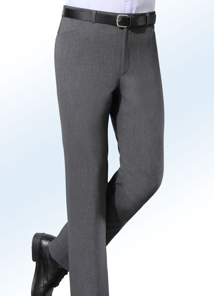 &laquo;Klaus-Modelle&raquo;-Hose mit G&uuml;rtel in 5 Farben DUNKELGRAU MELIERT