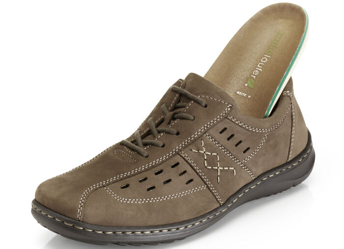 Waldläufer Schnürschuh mit handgenähter Sohle TABAKBRAUN