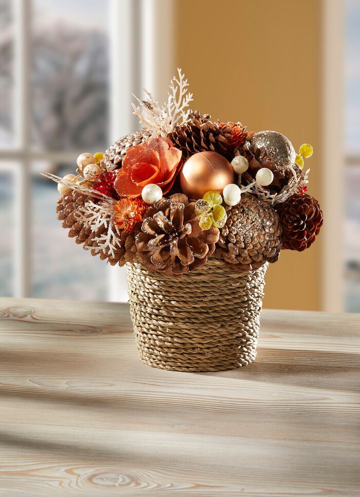 Natur-Gesteck im Jute-Topf 