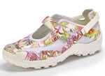 Waldläufer Slipper mit verstellbaren Klettverschlüsse WEISS-BUNT