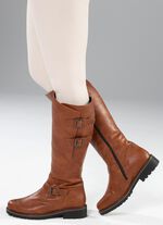 Remonte, gef&uuml;tterte Damen-Stiefel, Winterschuhe, Weite G, mit Lammfell COGNAC