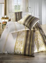 Pflegeleichte Bettw&auml;sche-Garnitur aus 100% Mako-Baumwolle BRAUN