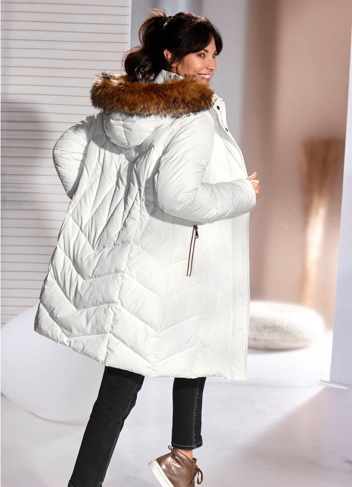 Kurzmantel mit abnehmbarer Kapuze 