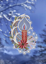 Fensterbild aus echter Plauener Spitze 